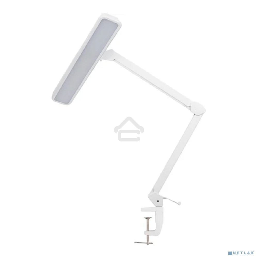 Лампа настольная бестеневая на струбцине Rexant ECO light, 324 SMD LED с диммером, теплый/холодный цвет свечения, белая