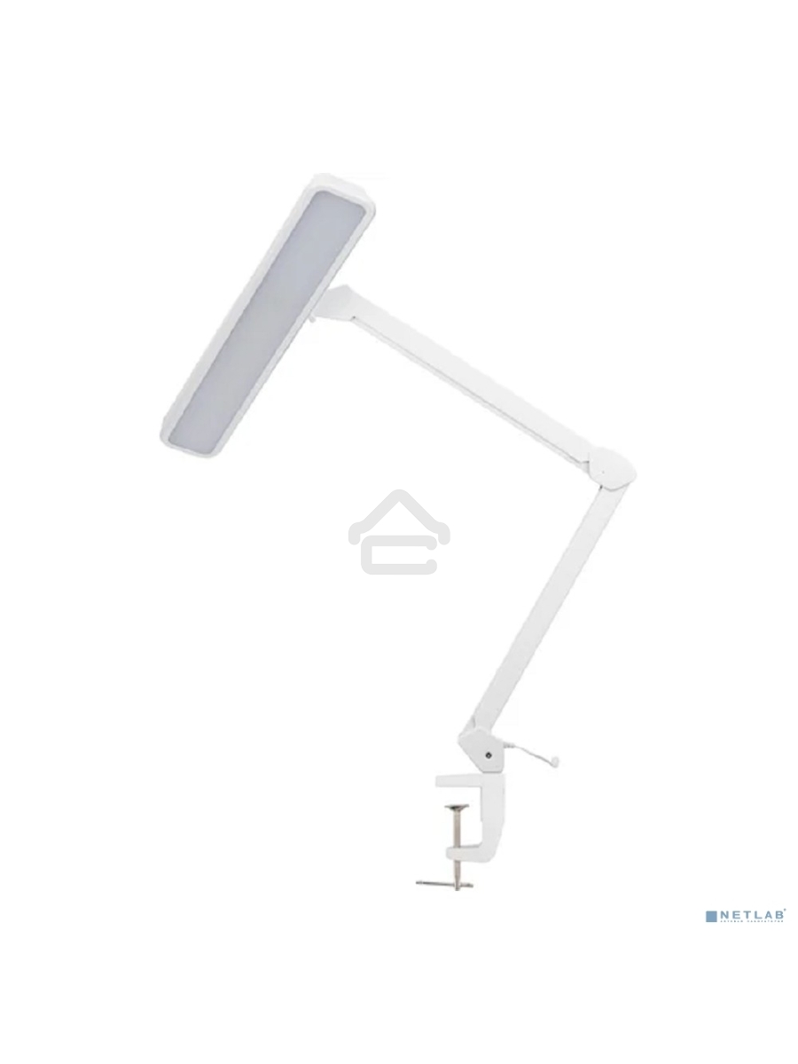 Лампа настольная бестеневая на струбцине Rexant ECO light, 324 SMD LED с диммером, теплый/холодный цвет свечения, белая