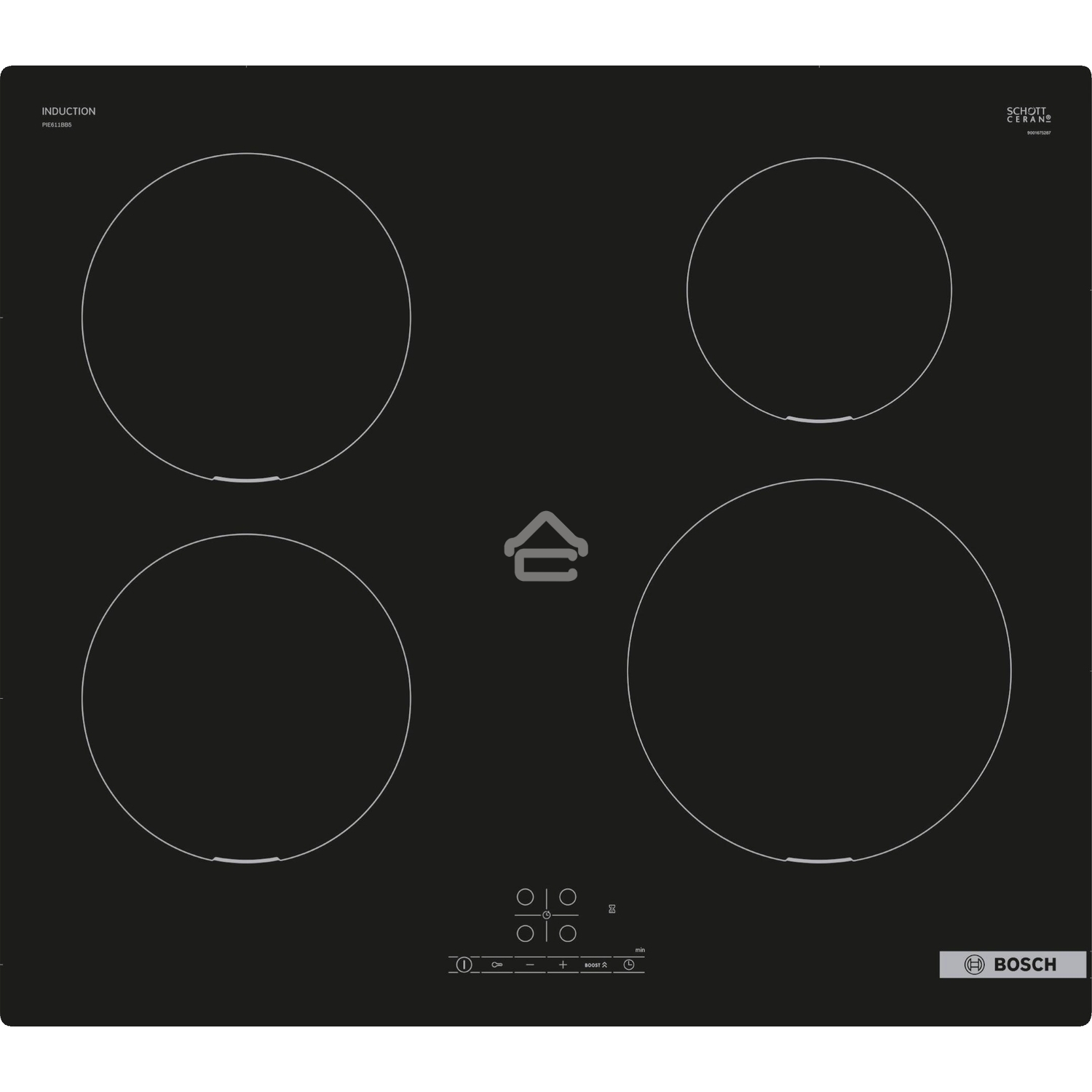 Индукционная варочная панель Bosch Serie 4 PUE611BB5E, индукционные, независимая, черный