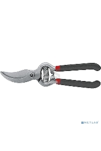 Секатор садовый КУРС 76266, режущие кромки внахлест цельнометаллический пвх покрытие ручек 200мм