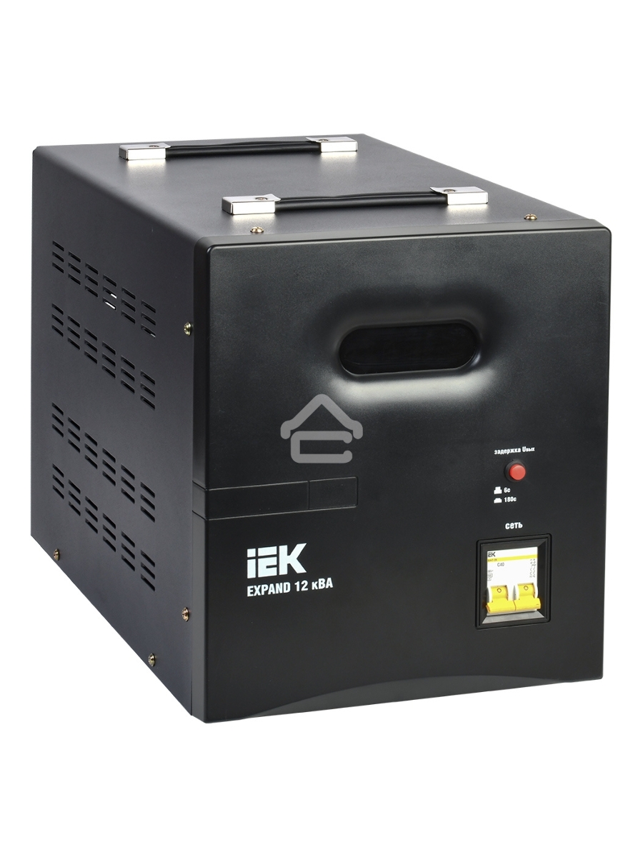 Стабилизатор напряжения IEK Expand 12кВА однофазный черный (IVS21-1-012-11)