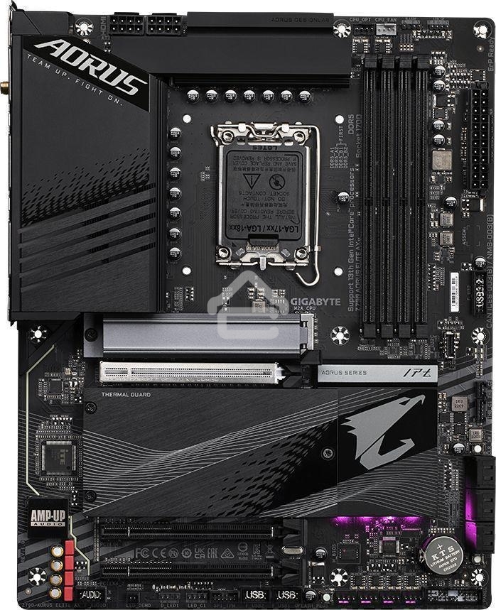 Материнская плата Gigabyte Z790 AORUS ELITE AX, LGA 1700, Intel Z790, 4xDDR5, 6xSATA, 4xM.2, 1xPCI-E 5.0 x16, 1xPCI-E 3.0 x4, 1xDP, 1xHDMI, 1x 2.5Gb LAN, 2xUSB-A 2.0, 3xUSB-A 3.2 Gen 1, 2xUSB-A 3.2 Gen 2, 1xUSB-C 3.2 Gen 2x2, 7.1, ATX