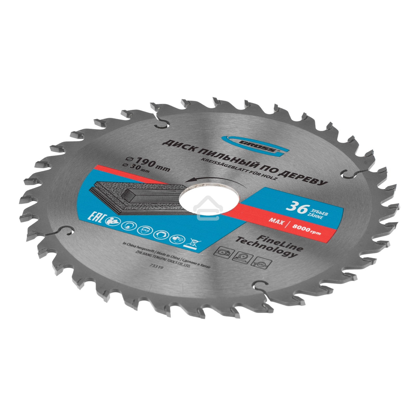 Пильный диск по дереву Gross ф190 х 30 мм, 36 зубьев