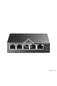 Коммутатор 5-Port 10/100Mbps Unmanaged Switch with 4-Port PoE, meta case, desktop mount, PoE budget 41W.