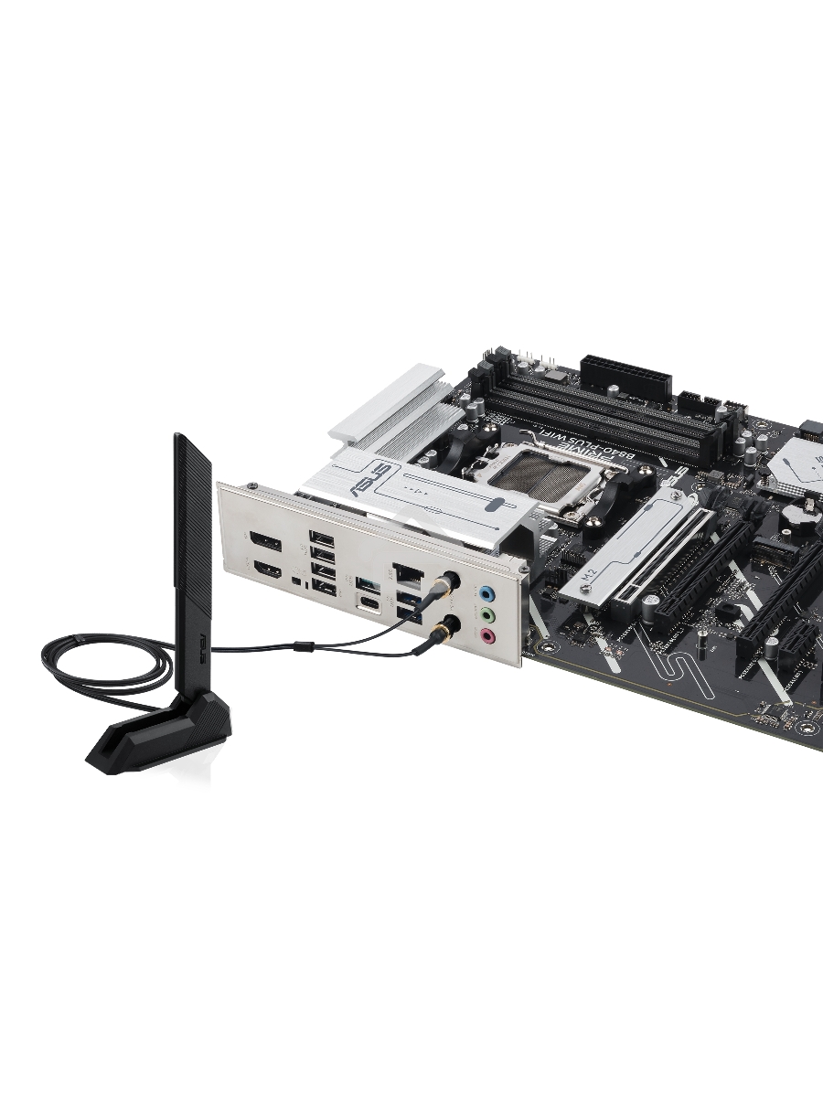 Материнская плата ASUS PRIME B840-PLUS WIFI, AM5, AMD B840, 4xDDR5, 4xSATA, 3xM.2, 1xPCIe 4.0 x16, 1xPCIe 3.0 x16, 2xPCIe 3.0 x16, 1xPCIe 3.0 x1, 1xDP, 1xHDMI, 1x 2.5Gb LAN, 8xUSB-A, 3x3.5 мм, 7.1, ATX