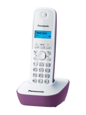 Телефон беспроводной (DECT) Panasonic KX-TG1611RUF (сиреневый) {АОН, Caller ID,12 мелодий звонка,подсветка дисплея,поиск трубки}
