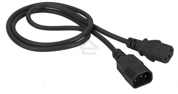 Шнур питания Lanmaster C13-C14, 3х0.75, 220В, 10А, черный, 10 метров