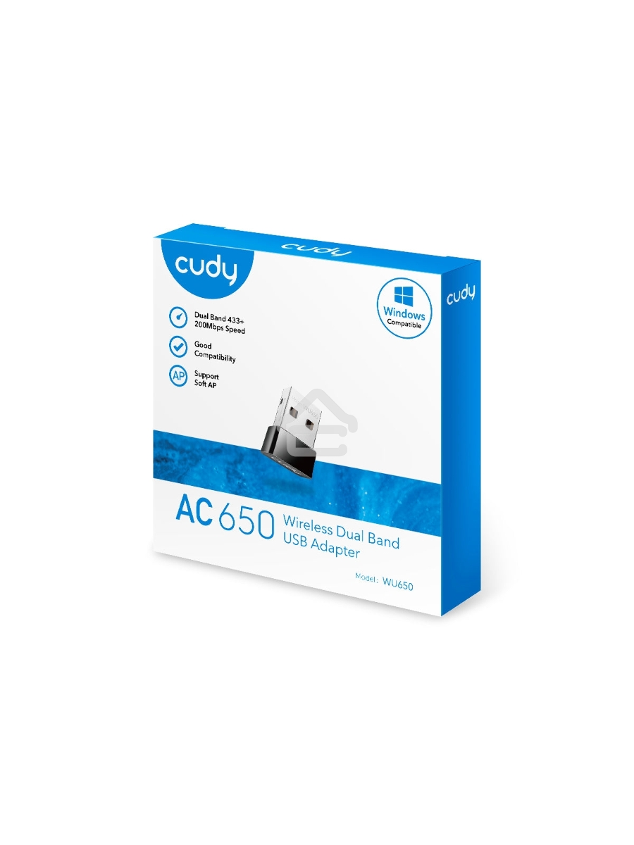 Сетевой адаптер Wi-Fi Cudy WU650 AC650 USB 2.0 (ант.внутр.) 1ант.
