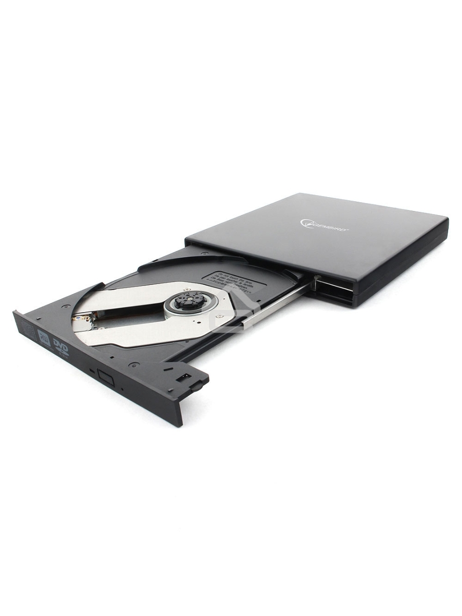 Оптический привод внешний с интерфейсом USB Gembird DVD-USB-02 пластик, черный