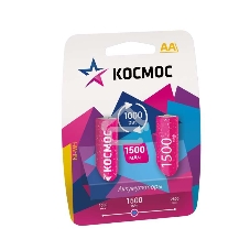 Аккумулятор Космос KOCR6NIMH(1500mA) R6 NiMn 1500мА·ч BP-2 (блист.2шт.) ЦЕНА ЗА 1 шт