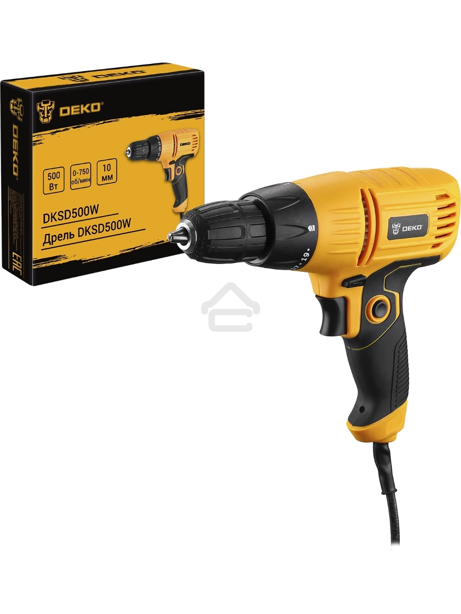 Дрель-шуруповерт Deko DKSD500W, 500Вт, сетевая