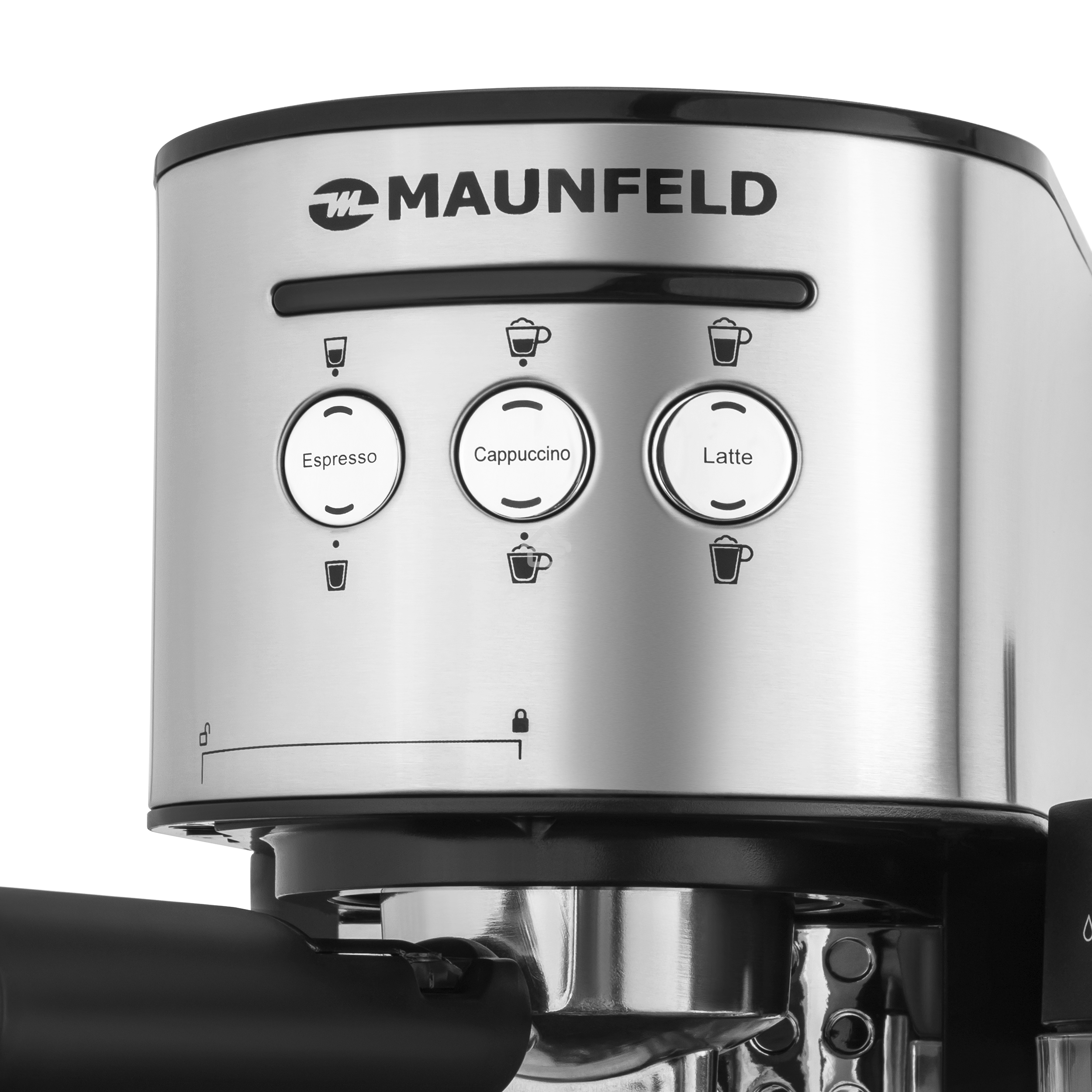 Кофеварка рожковая Maunfeld MF-720S PRO нержавеющая сталь, исп. кофе - молотый/чалды, 1.2 л, 1470 Вт, 15 Бар.