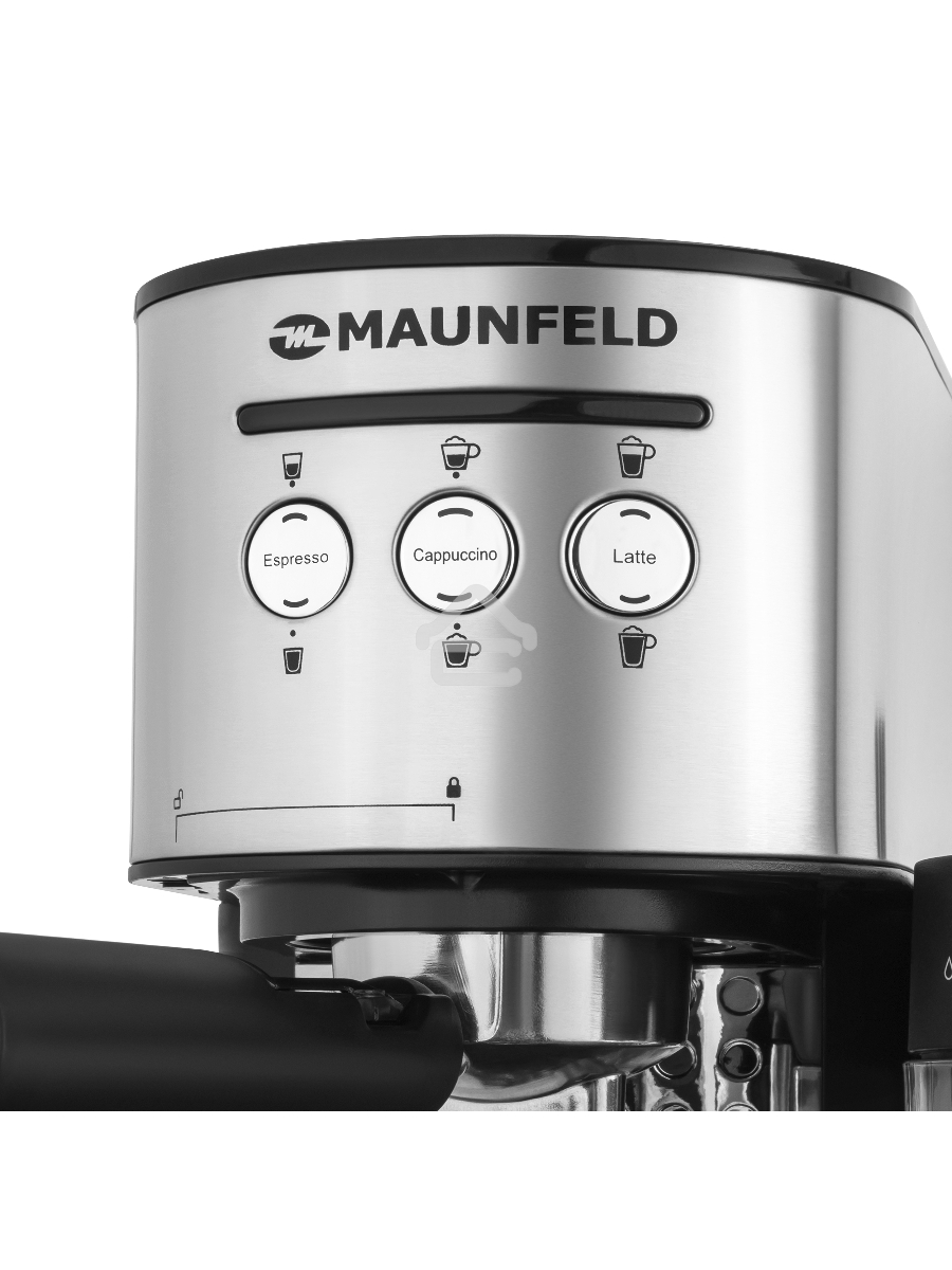 Кофеварка рожковая Maunfeld MF-720S PRO нержавеющая сталь, исп. кофе - молотый/чалды, 1.2 л, 1470 Вт, 15 Бар.
