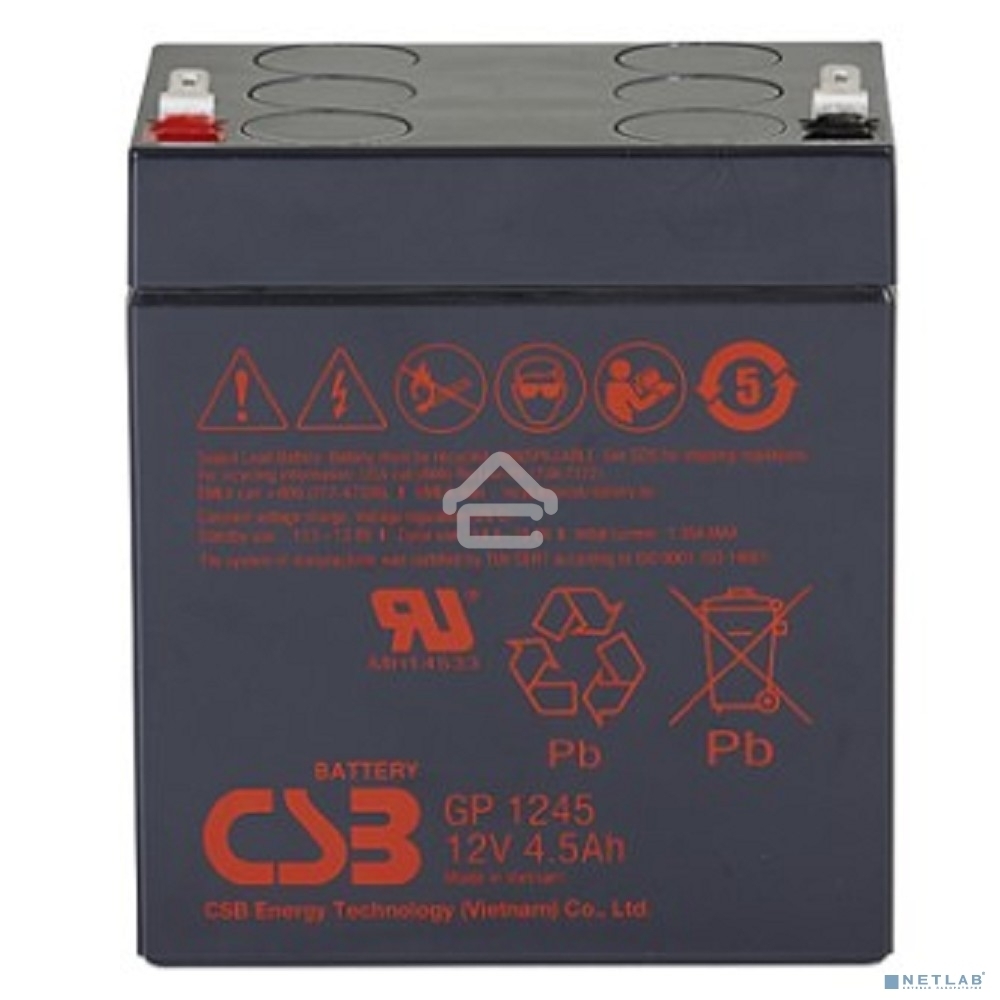 Батарея CSB GP 1245 (12V, 4.5Ah) клемма F1