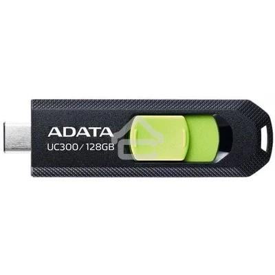 Флешка USB ADATA UC300 (ACHO-UC300-128G-RBK/GN), 128Gb, Type-C USB 3.2, R/W 100/30, черный/зеленый