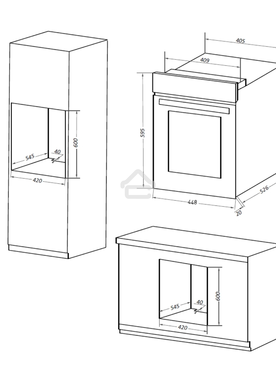 Шкаф духовой электрический Maunfeld EOEC516W, встраиваемый