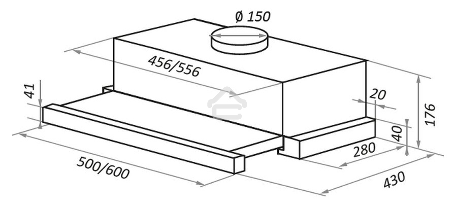 Вытяжка встраиваемая Maunfeld VS Fast 60 черный, 60 см, 850 куб. м/ч, 47 дБ