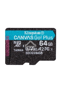 Флеш карта  Kingston 64GB microSDXC Canvas Go Plus 170R A2 U3 V30 Single Pack w/o ADP EAN: 740617301175