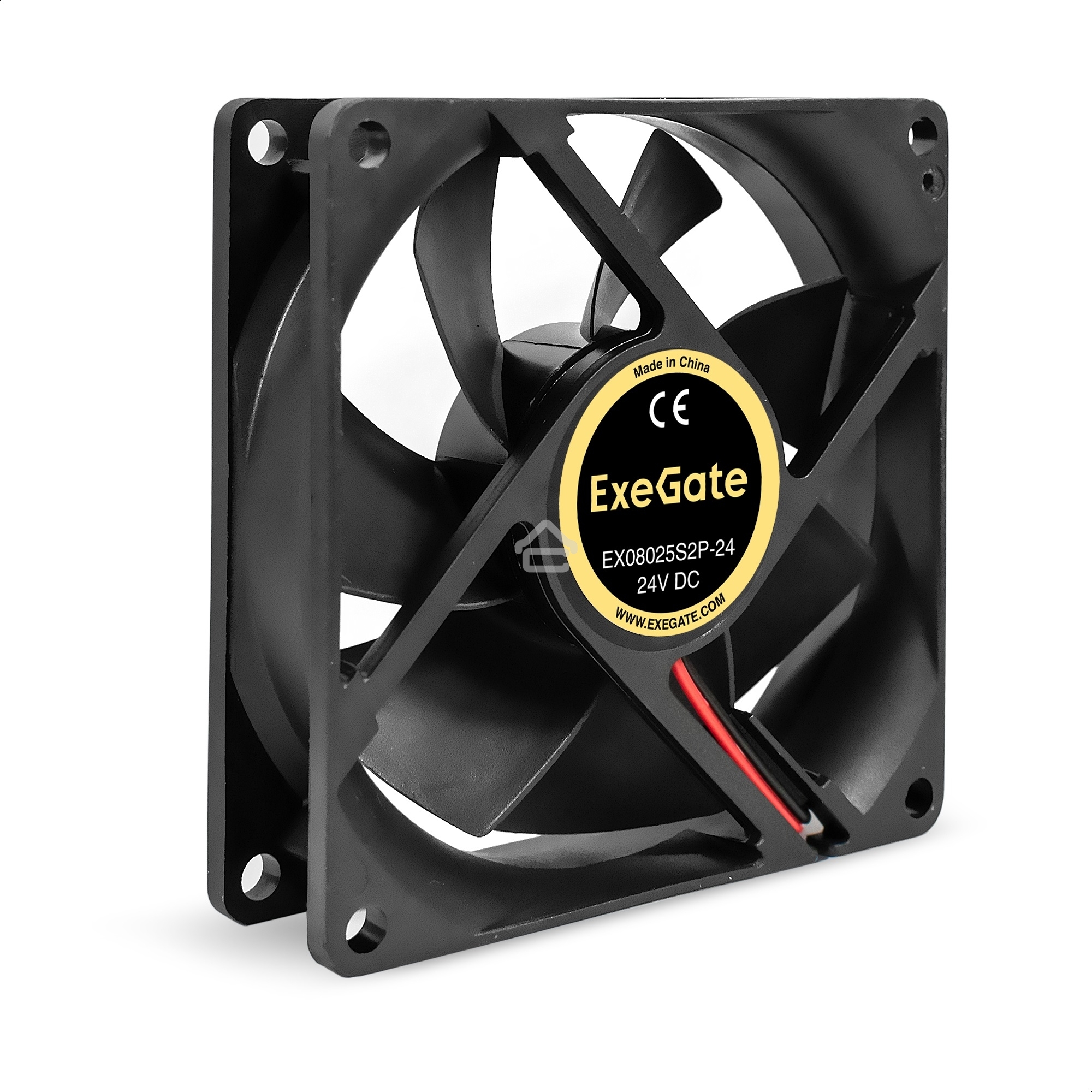 Вентилятор для корпуса ExeGate EX08025S2P-24 черный, 80 мм, 2800 об/мин, 28 дБ, 2 pin