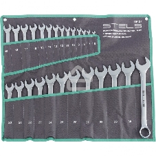 Набор ключей комбинированных 6-32 мм, 26 шт., CrV, матовый хром Stels