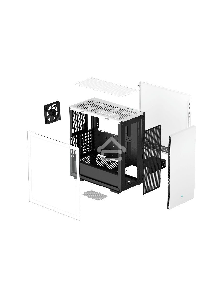 Компьютерный корпус Deepcool CH510 WH без БП, боковое окно (закаленное стекло), 1x120мм вентилятор сзади, белый, ATX