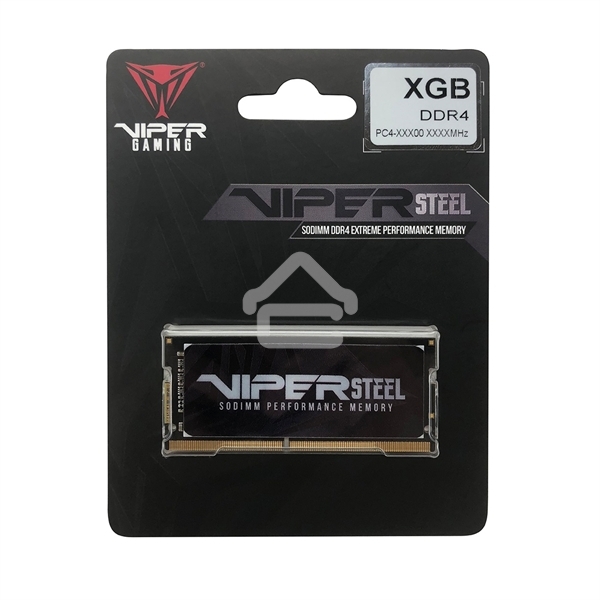 Оперативная память Patriot Viper Steel, DDR4, 8Gb (1x8Gb), 3200MHz, CL22, с радиатором, черный, SO-DIMM