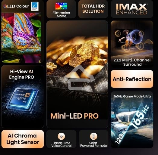 Телевизор 75'' Hisense 75U7Q PRO черный Mini LED UHD 144Hz Smart TV