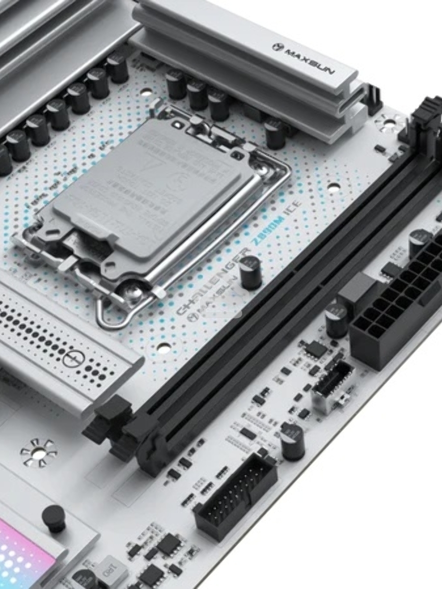 Материнская плата Maxsun MS-Challenger Z890M WIFI ICE, LGA1851, Intel Z890, 2xDDR5, 3xSATA, 2xM.2, 1xPCIe 5.0 x16, 1xPCIe 4.0 x4, 1xPCIe 3.0 x1, 1xDP, 1xHDMI, 1x2.5Gb LAN, Wi-Fi 6, Bluetooth 5.2, 1xUSB-C 40Gbps, 4xUSB-A 5Gbps, 2xUSB-A 2.0, 3x3.5 мм, mATX
