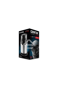 Кофемолка Centek CT-1362 (сталь) 200Вт, 60гр, стальн стакан, стальн чаша, прозрачная крышка