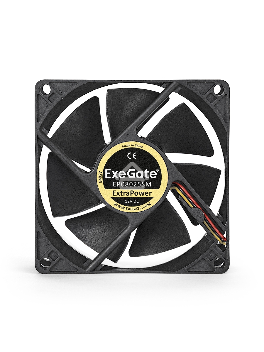 Вентилятор для корпуса ExeGate ExtraPower EP08025SM черный, 80 мм, 2500 об/мин, 25.5 дБ, 2 pin