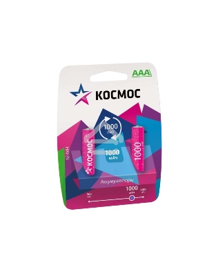 Аккумулятор КОСМОС KOCR03NIMH(1000MAH)  R03 NiMn 1000мАч BP-2 (блист.2шт.) ЦЕНА ЗА 1 шт