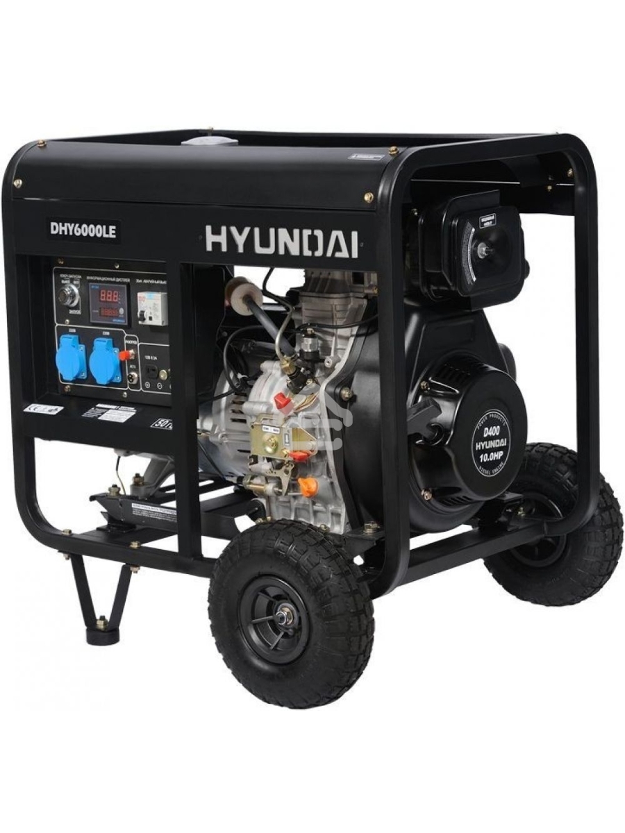 Электрогенератор дизельный Hyundai DHY 6000LE, 5.5 кВт, 77.5 дБ, 107 кг