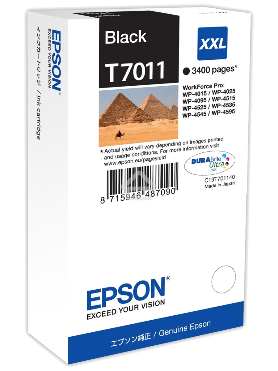 Струйный картридж EPSON C13T70114010 WP 4000/4500 Series Ink XXL Cartridge Black 3.4k