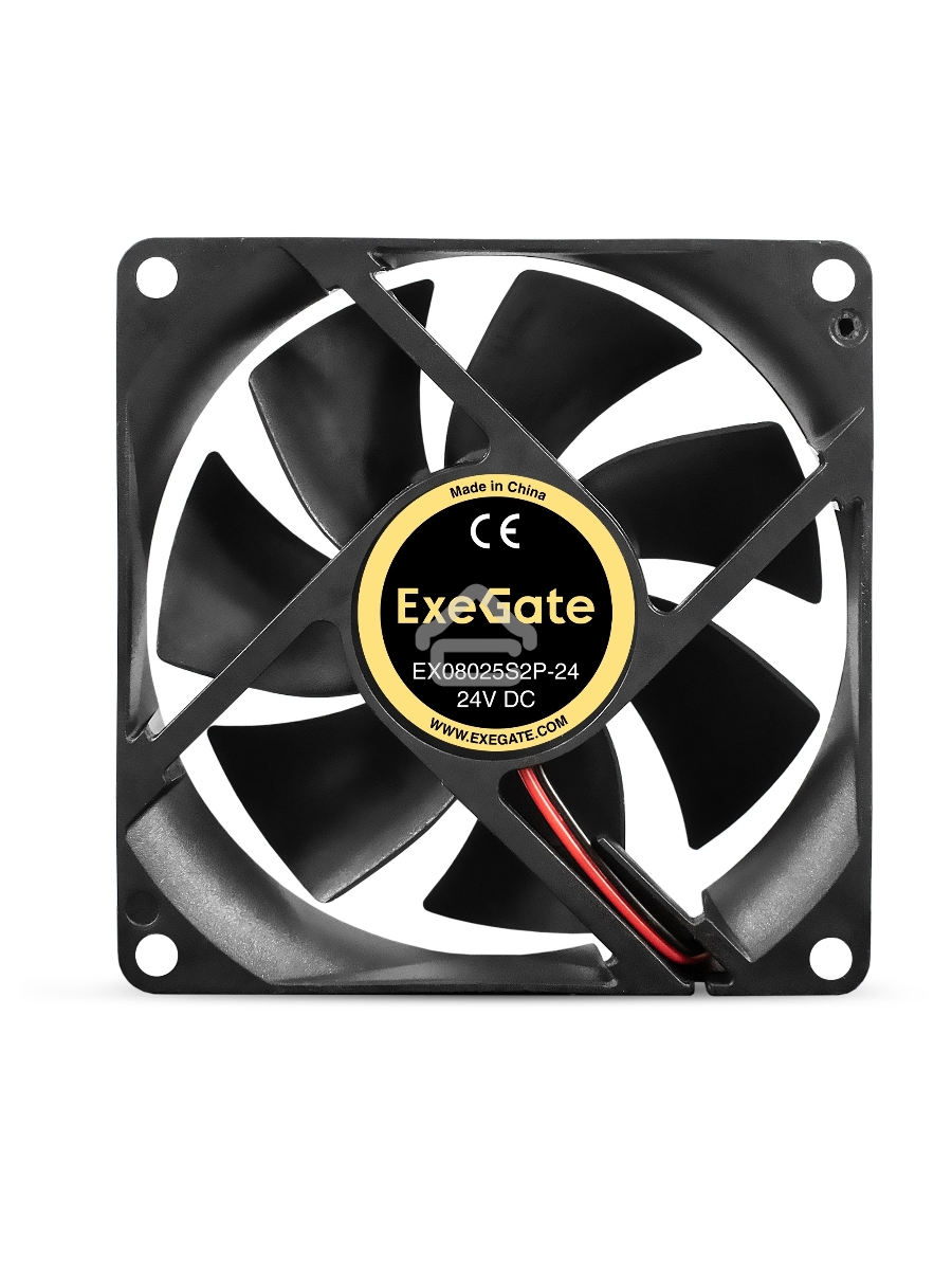 Вентилятор для корпуса ExeGate EX08025S2P-24 черный, 80 мм, 2800 об/мин, 28 дБ, 2 pin