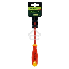 Отвертка СИБРТЕХ 12932 диэлектрическая sl4х100мм crv до 1000в двухкомпонентная рукоятка