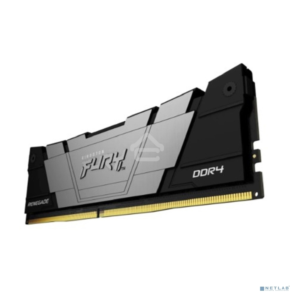 Оперативная память Kingston Fury Renegade, DDR4, 16GB (1x16GB), 3200MHz, CL16, DIMM, с радиатором, серый/черный