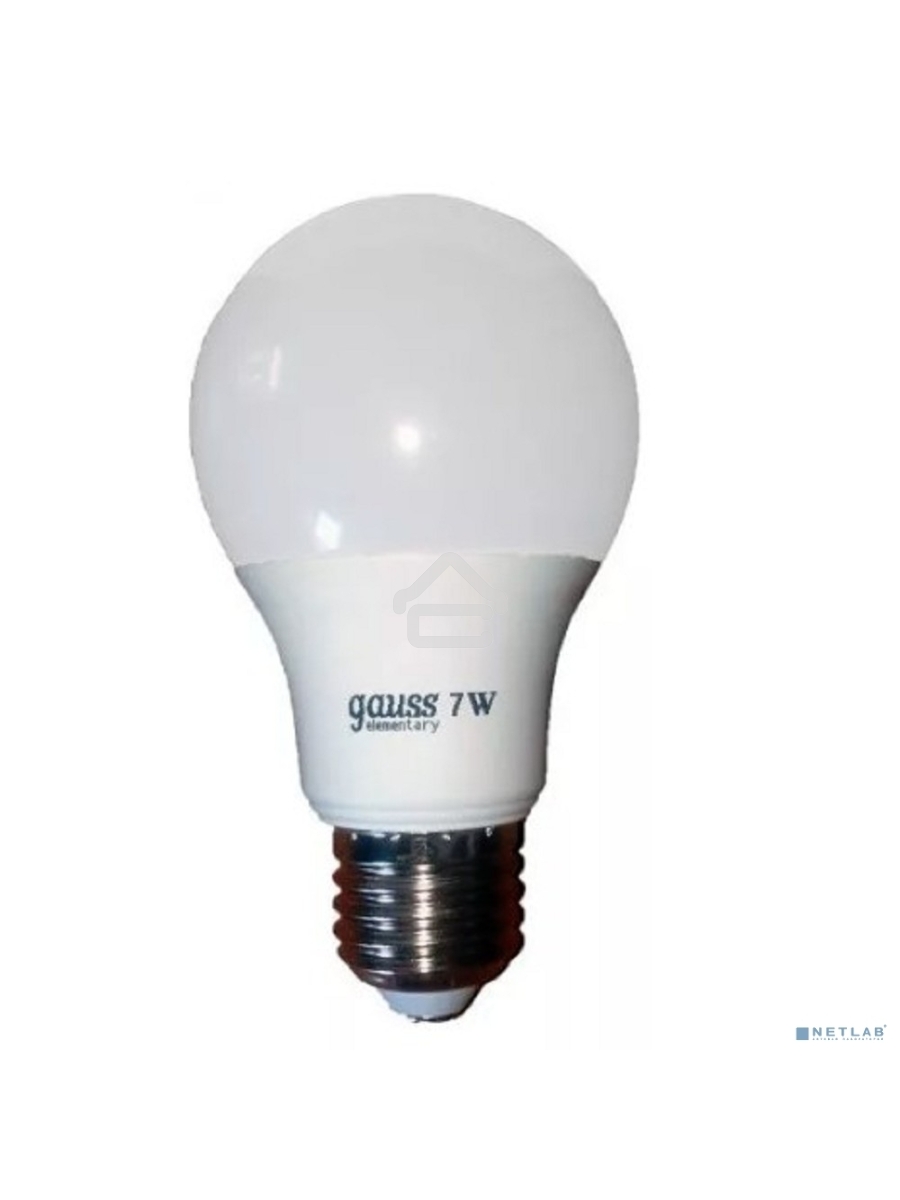Светодиодная лампа GAUSS 23217A LED Elementary A60 7W E27 520lm 2700K 1/10/100 0
