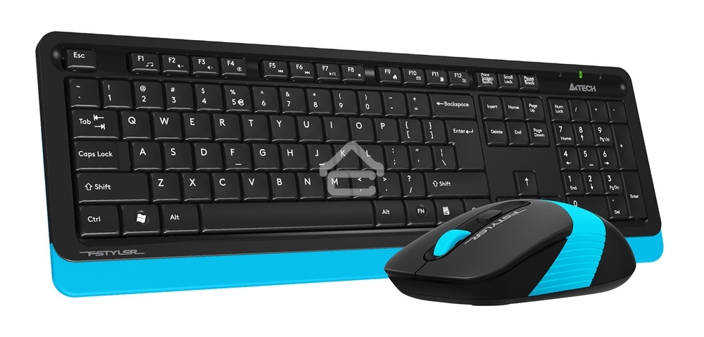 Клавиатура + мышь A4 Fstyler FG1010 клав:черный/синий мышь:черный/синий USB беспроводная Multimedia