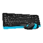 Клавиатура + мышь A4 Fstyler FG1010 клав:черный/синий мышь:черный/синий USB беспроводная Multimedia