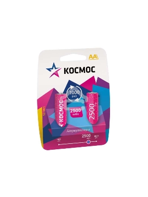 Аккумулятор R6 NI-MN 2500мА.ч BP-2 Космос KOCR6NIMH2500MAH2BL (ЦЕНА за 1 аккум., в блистере - 2 шт.)