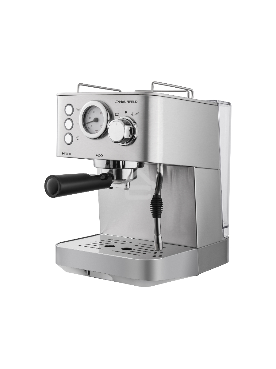 Кофеварка рожковая Maunfeld MF-721S PRO нержавеющая сталь, исп. кофе - молотый/чалды, 1.5 л, 1140 Вт, 15 Бар.