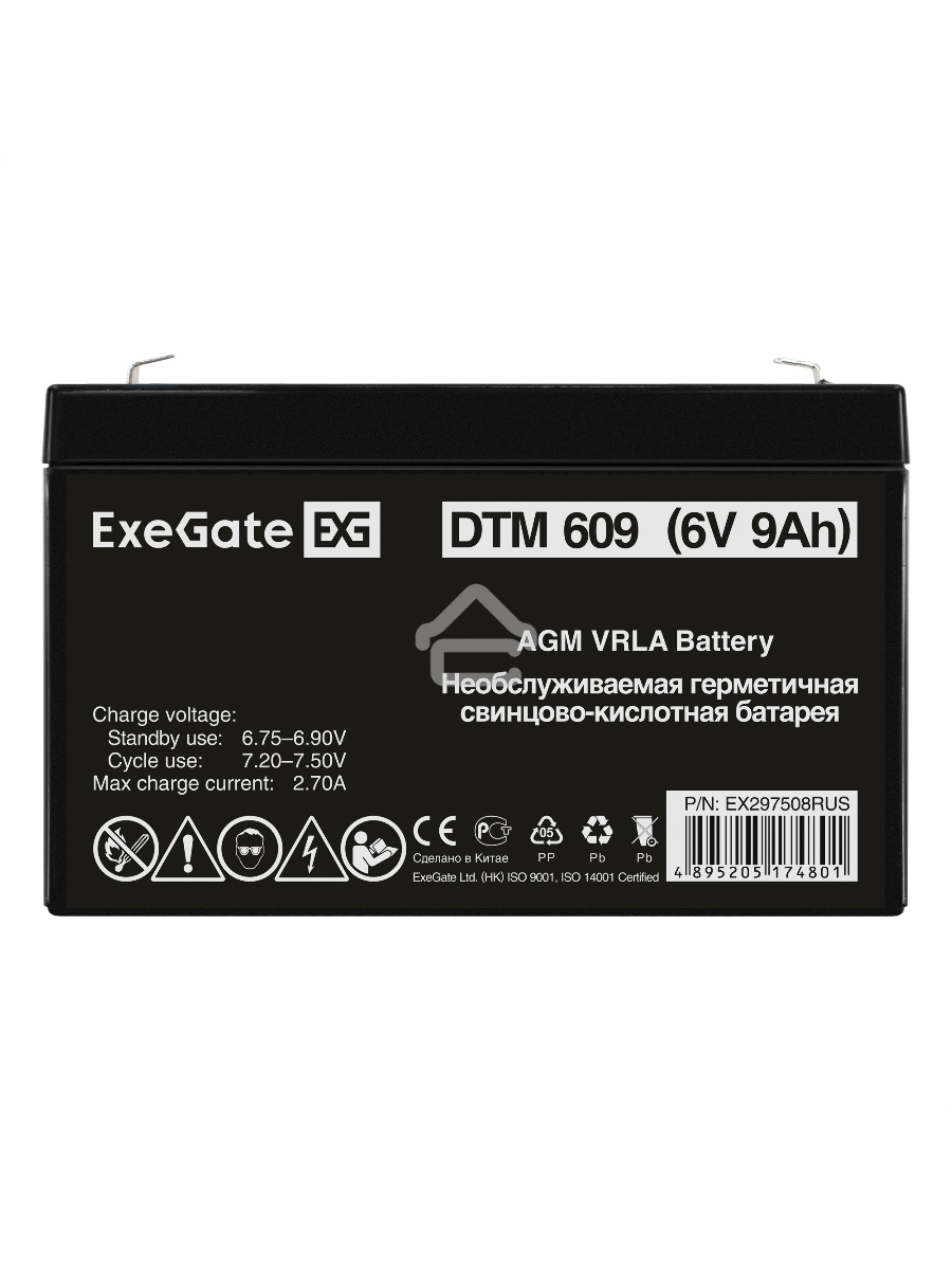 Аккумуляторная батарея ExeGate DTM 609 (6V 9Ah, клеммы F2)