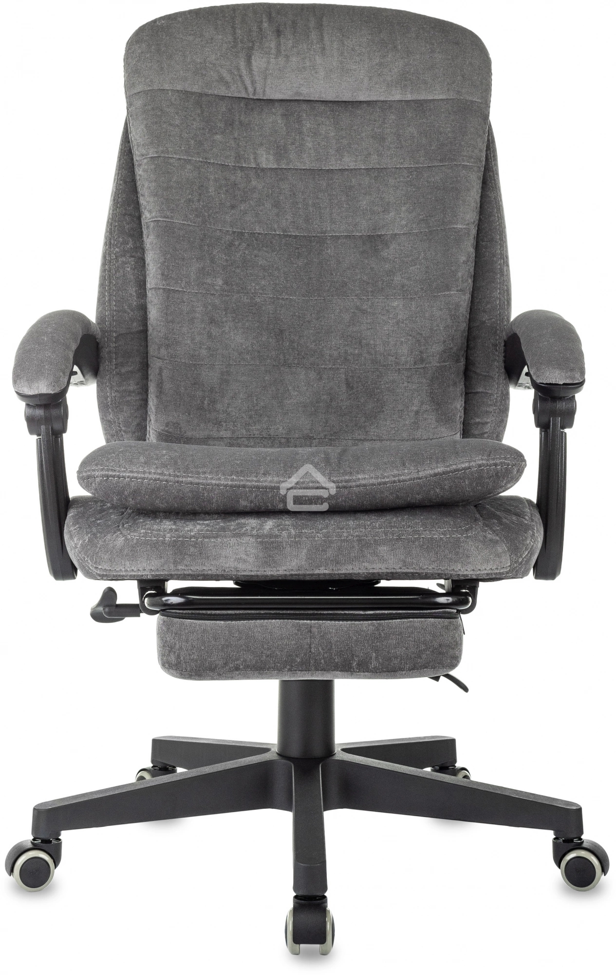 Кресло руководителя Бюрократ T-9950MSG-F Fabric серый Light-19, крестов. пластик, подст. для ног