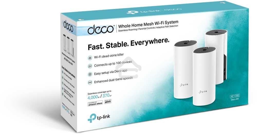 Бесшовный Mesh роутер TP-Link Deco M4 (DECO M4(3-PACK)) AC1200 10/100/1000BASE-TX (упак.:3шт)