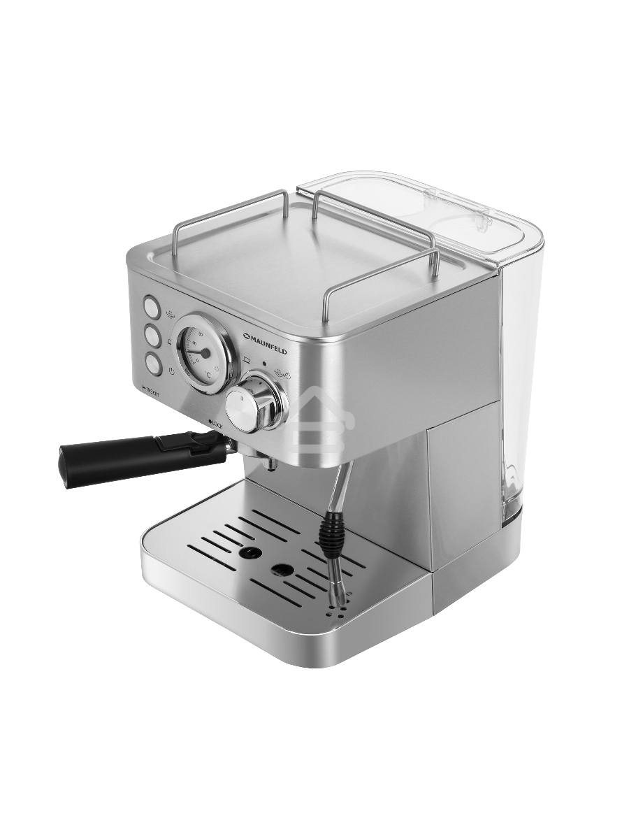 Кофеварка рожковая Maunfeld MF-721S PRO нержавеющая сталь, исп. кофе - молотый/чалды, 1.5 л, 1140 Вт, 15 Бар.