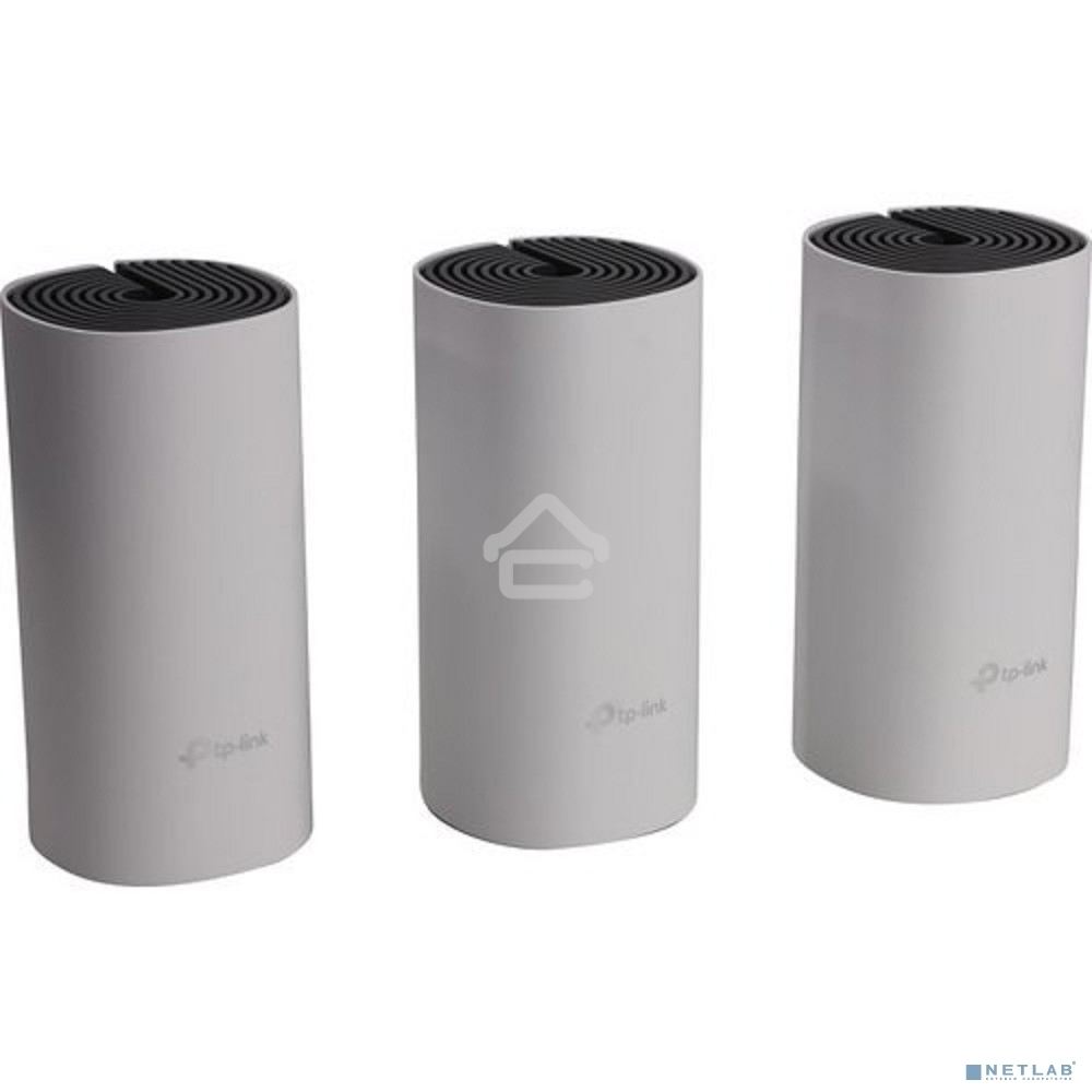 Домашняя Mesh Wi-Fi система TP-Link Deco E4 (3-Pack), 1167Мбит/с (5 ГГц: до 867 Мбит/с + 2,4 ГГц: до 300 Мбит/с), 2 порта 100 Мбит/с, 2 встроенные антенны на каждом модуле Deco