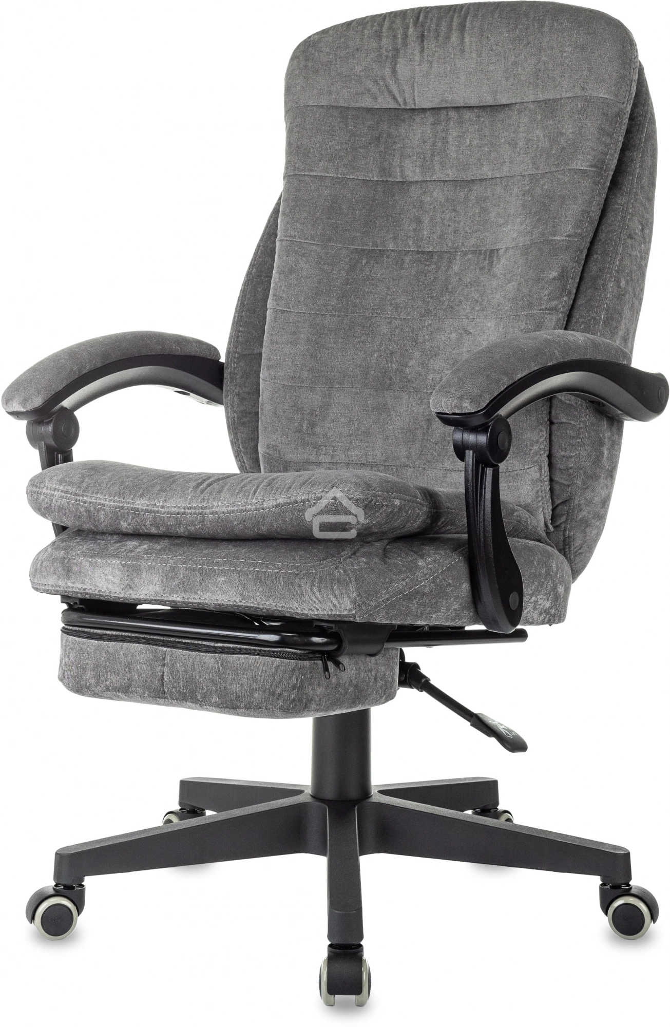 Кресло руководителя Бюрократ T-9950MSG-F Fabric серый Light-19, крестов. пластик, подст. для ног