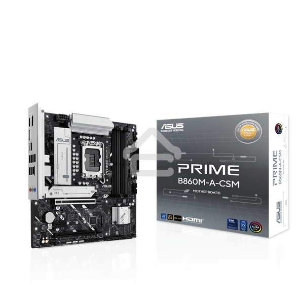 Материнская плата ASUS PRIME B860M-A-CSM, LGA1851, Intel B860, 4xDDR5, 4xSATA, 2xM.2, 1xPCIe 5.0 x16, 1xPCIe 4.0 x4, 1xPCIe x1, 2xDP, 1xHDMI, 1x2.5Gb LAN, 4xUSB 2.0, 2xUSB 3.2 Gen 1, 1xUSB 3.2 Gen 2, 1xUSB-C, 3x3.5 мм, 7.1, mATX