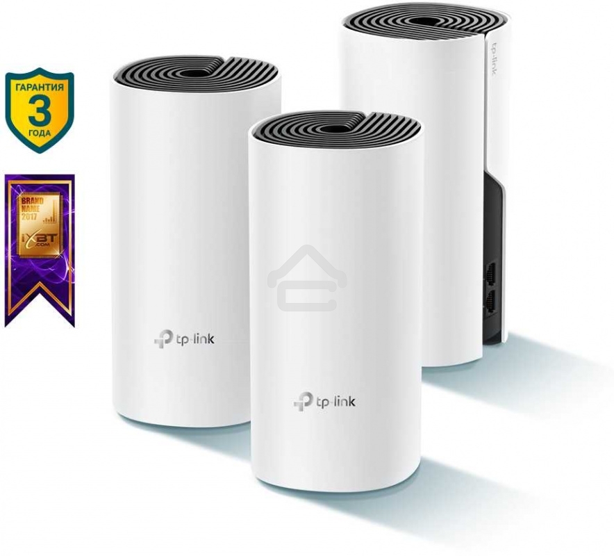 Бесшовный Mesh роутер TP-Link Deco M4 (DECO M4(3-PACK)) AC1200 10/100/1000BASE-TX (упак.:3шт)