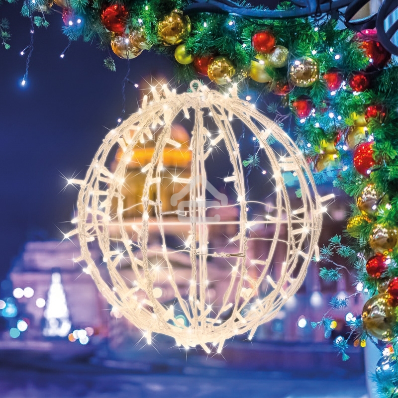 Шар светодиодный 230V, диаметр 120 см, 600 светодиодов,эффект мерцания, цвет теплый белый
